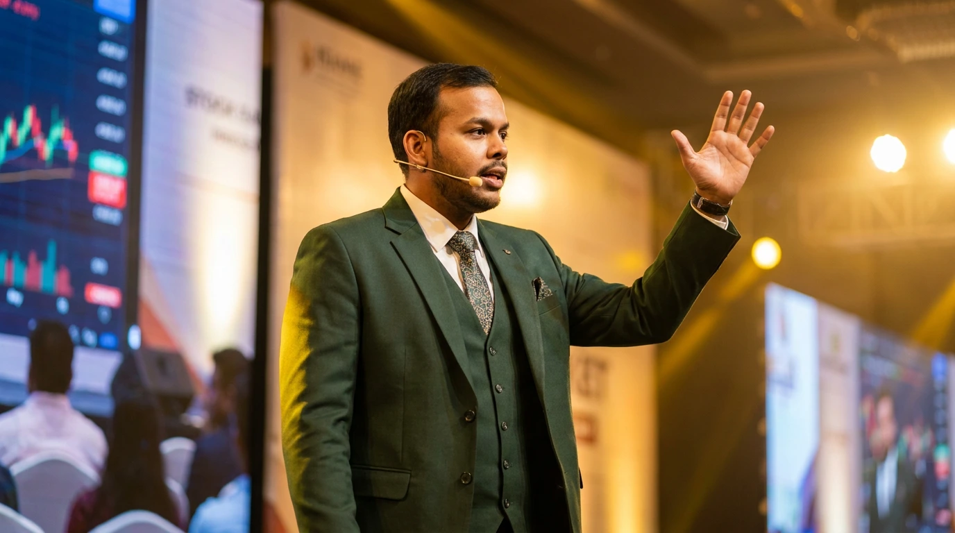 Rishabv Gupta on stage